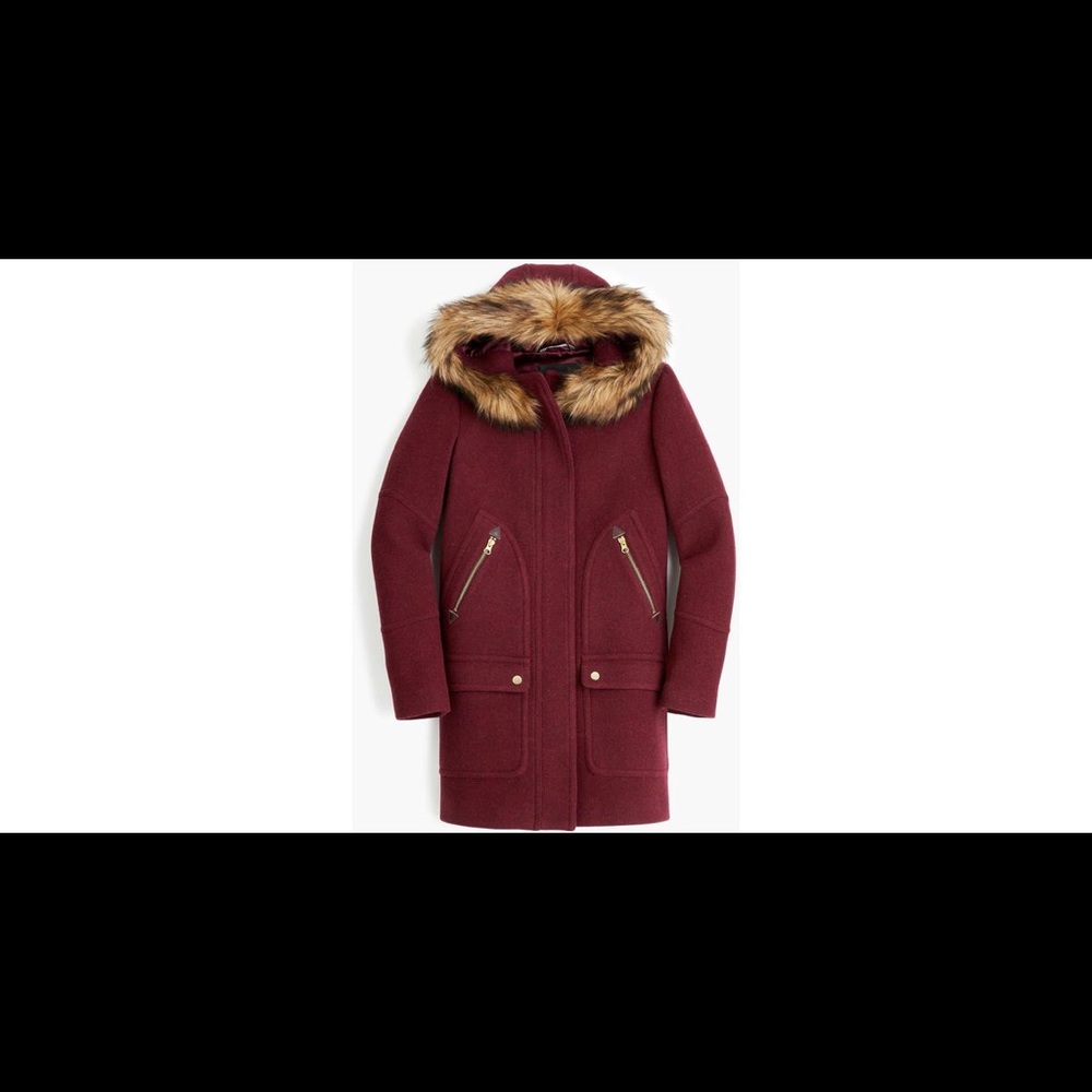 J. Crew Burgundy Chateau Parka